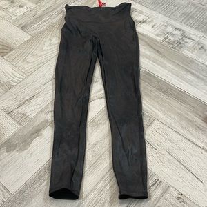Faux black leather SPANX leggings